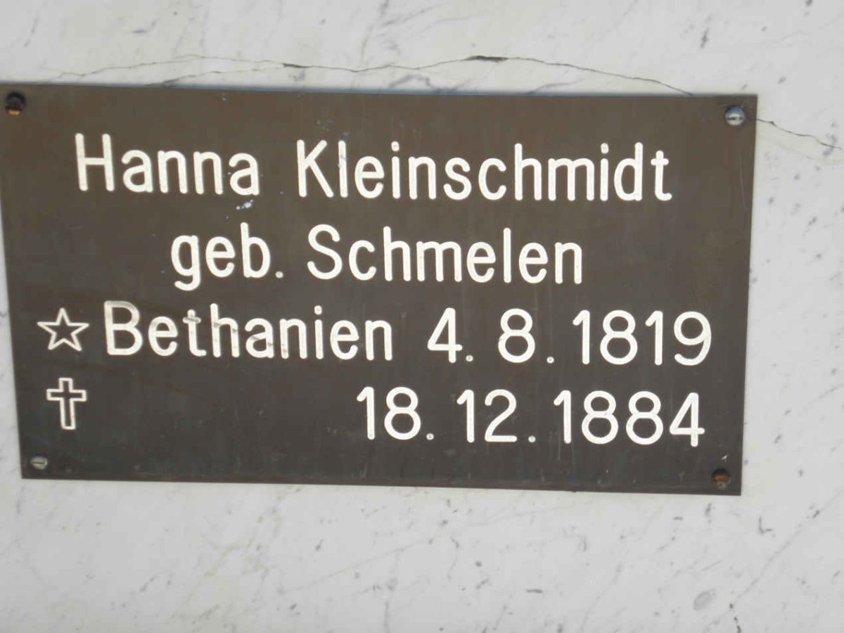 KLEINSCHMIDT F.H. 1812-1864 &amp; Hanna SCHMELEN 1819-1884