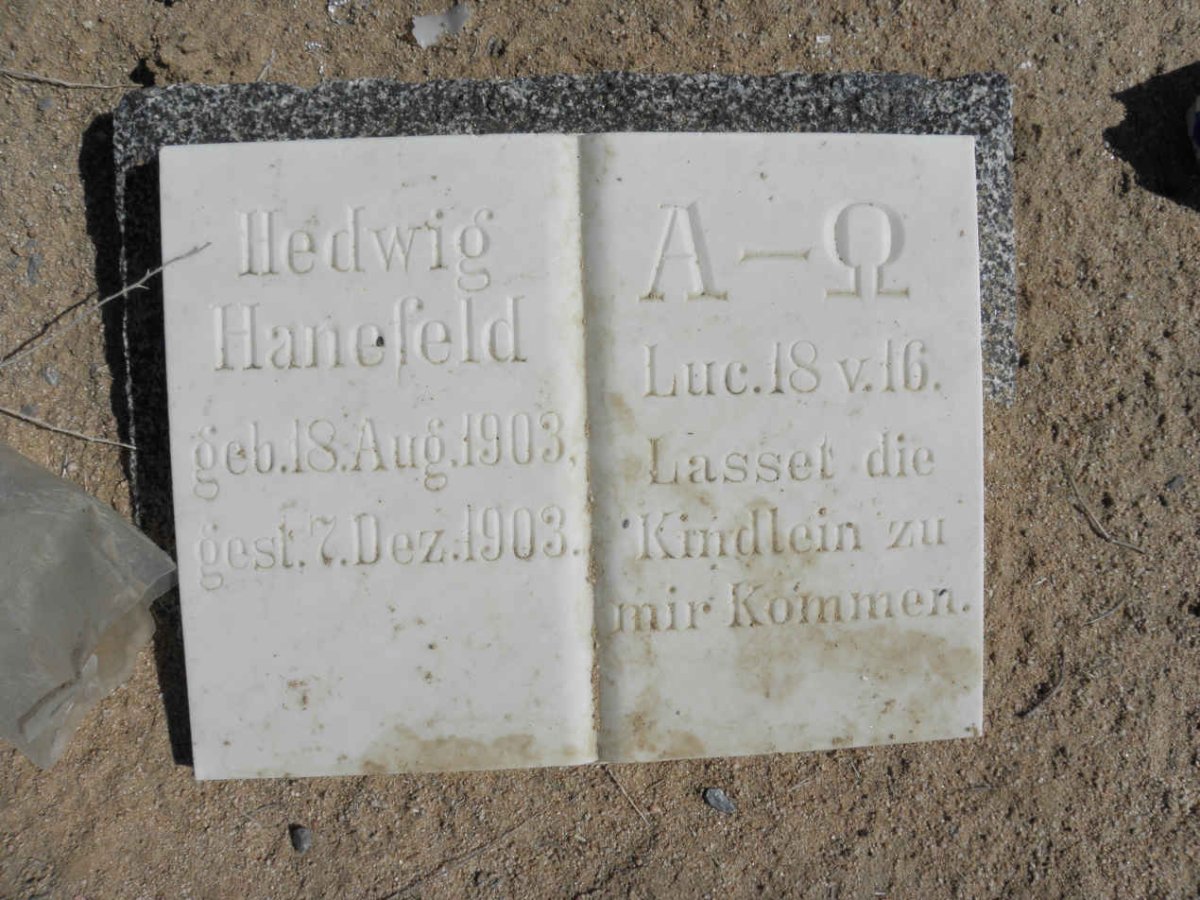 HANEFELD Hedwig 1903-1903