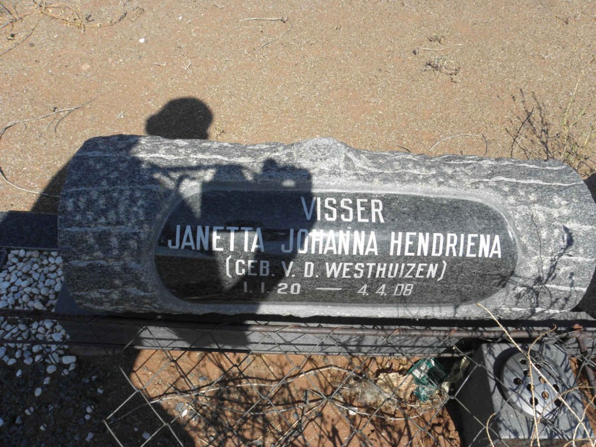 VISSER Janetta Johanna Hendriena nee V.D. WESTHUIZEN 1920-2008