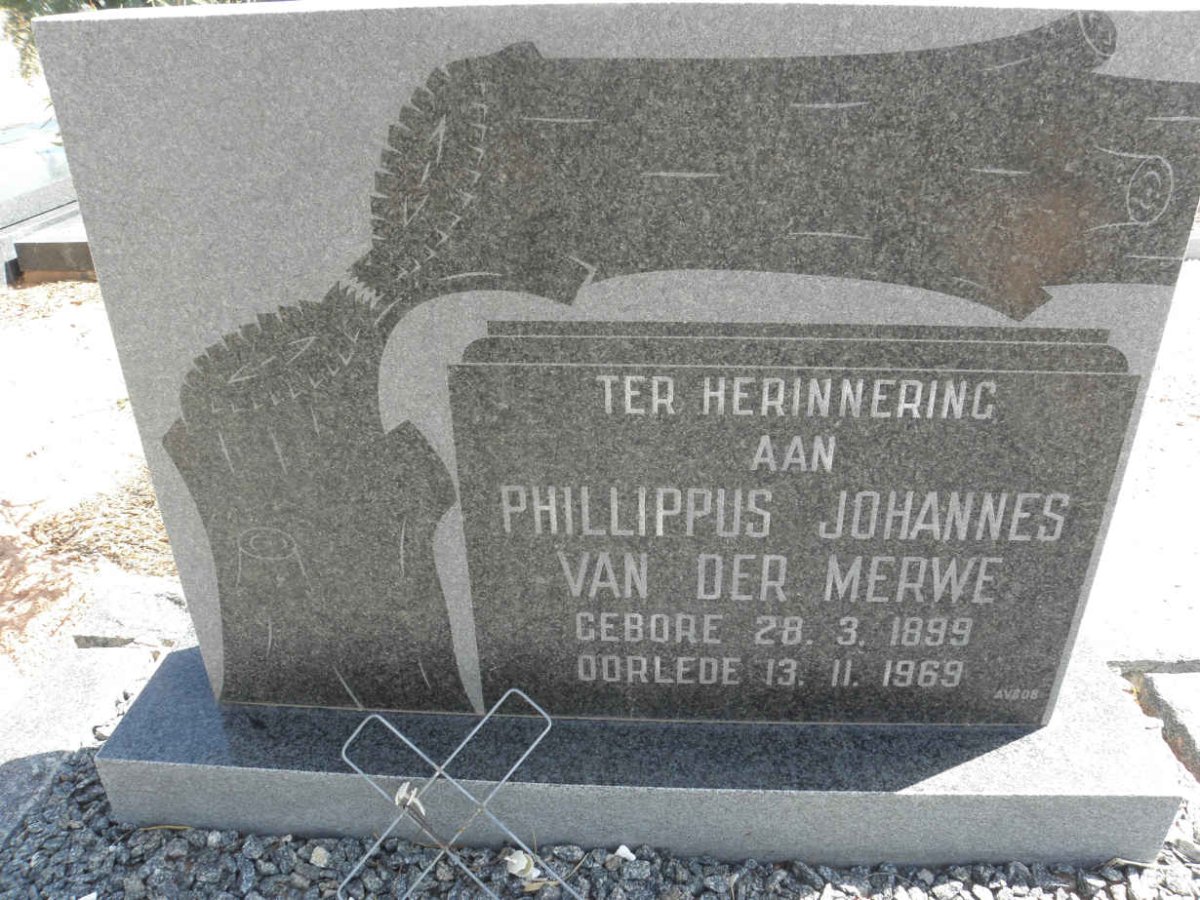 MERWE Phillippus Johannes, van der 1899-1969