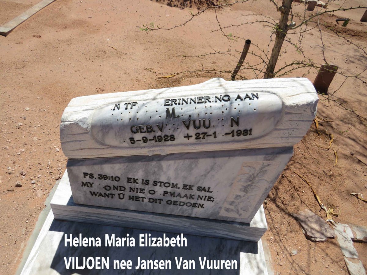VILJOEN Helena Maria nee JANSEN VAN VUUREN 1928-1981
