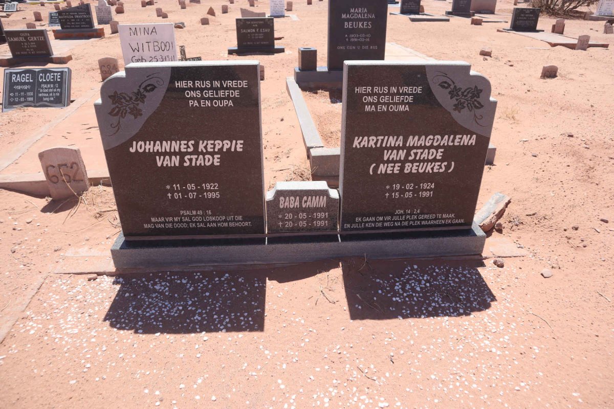 STADE Johannes Keppie, van 1922-1995 & Kartina Magdalena BEUKES :: VAN STADE Camm 1991-1991