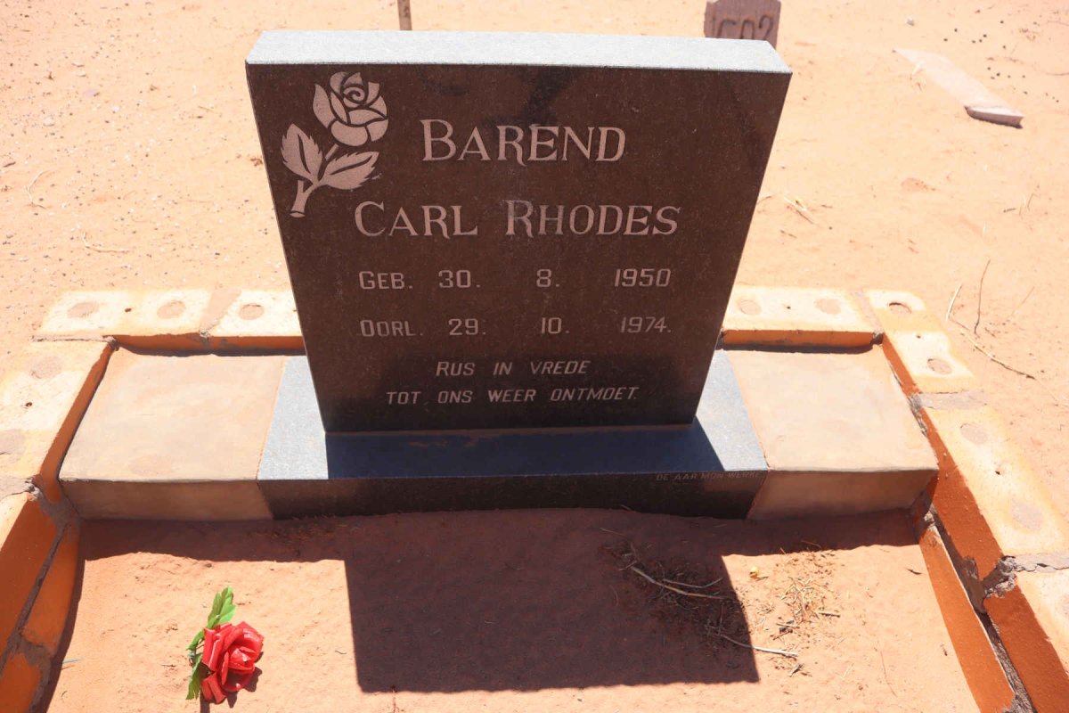 RHODES Barend Carl 1950-1974