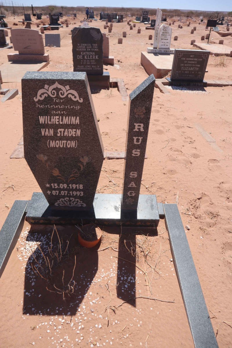 STADEN Wilhelmina, van nee MOUTON 1918-1993