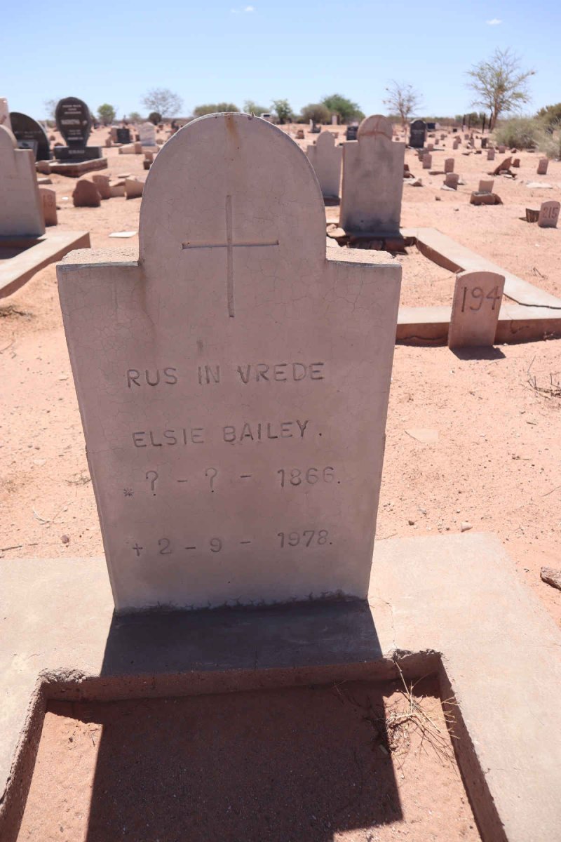 BAILEY Elsie 1866-1978