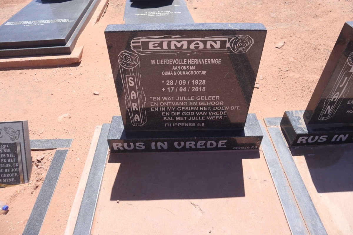 EIMAN Sara 1928-2018