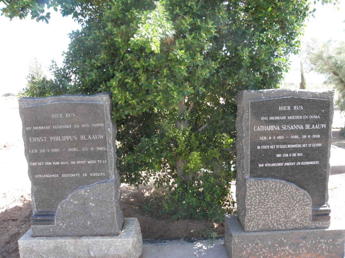 BLAAUW Ernst Philippus 1910-1965 &amp; Catharina Susanna 1910-1996