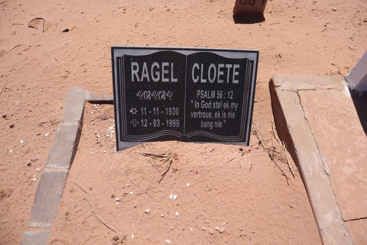 CLOETE Ragel 1930-1999 