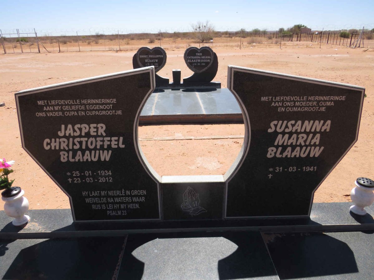 BLAAUW Jasper Christoffel 1934-2012 & Susanna Maria 1941-