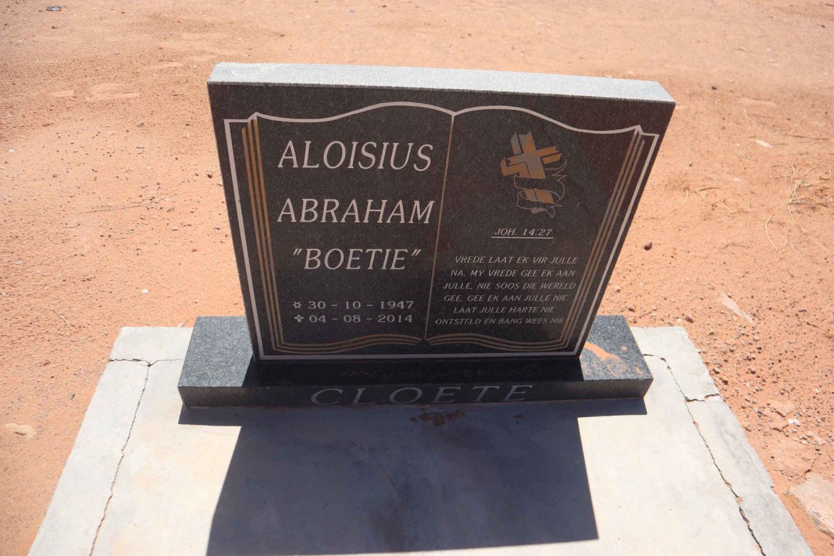 CLOETE Aloisius Abraham 1947-2014