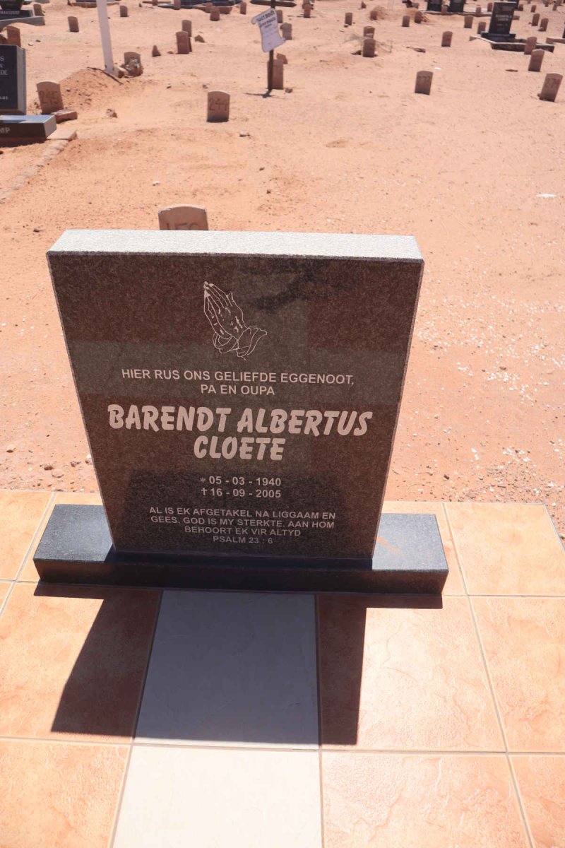 CLOETE Barendt Albertus 1940-2005