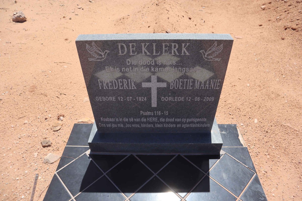 KLERK Frederik, de 1924-2009