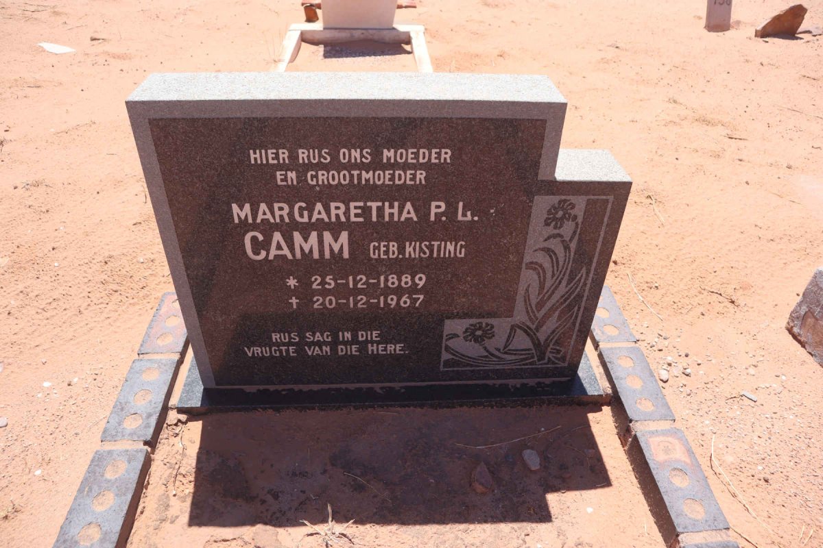 CAMM Margaretha P.L. nee KISTING 1889-1967