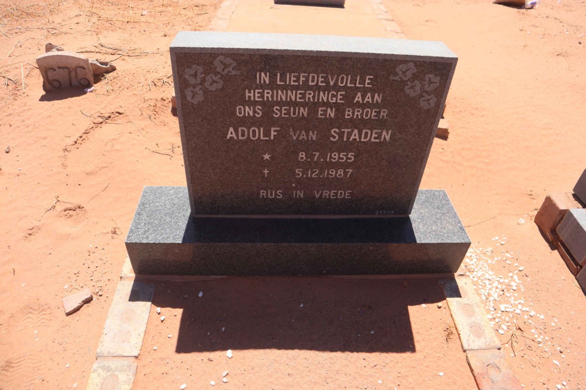 STADEN Adolf, van 1955-1987