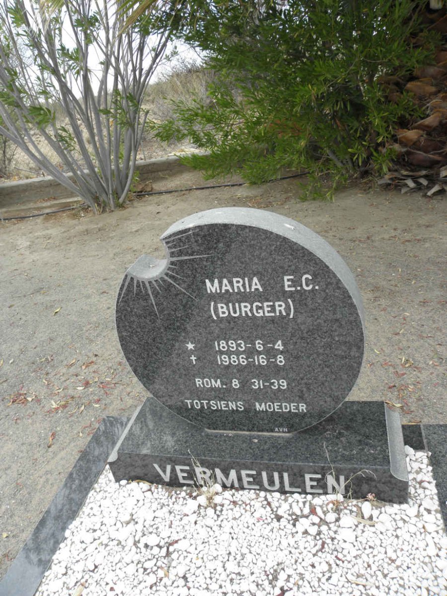 VERMEULEN Maria E.C. nee BURGER 1893-1986