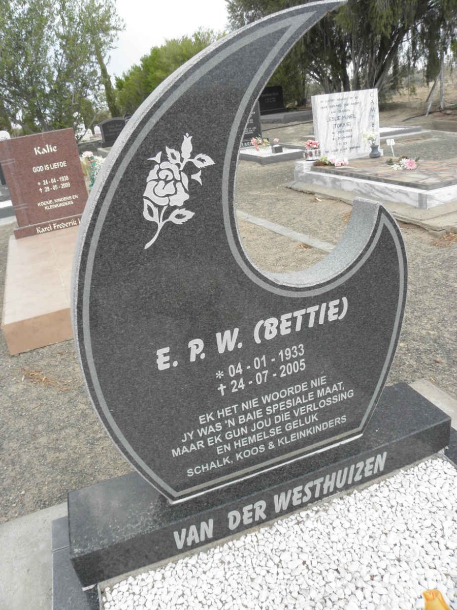 WESTHUIZEN E.P.W., van der 1933-2005