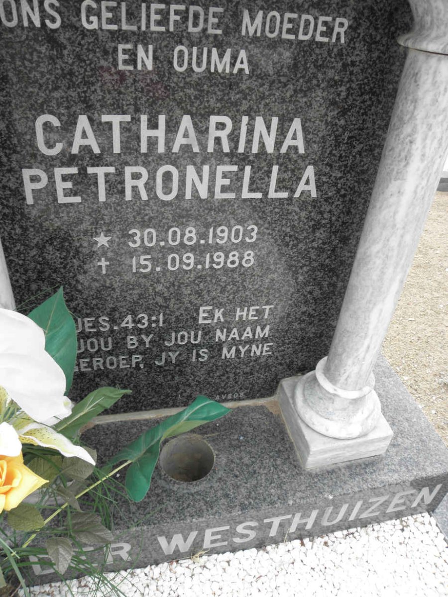WESTHUIZEN Catharina Petronella, van der 1903-1988