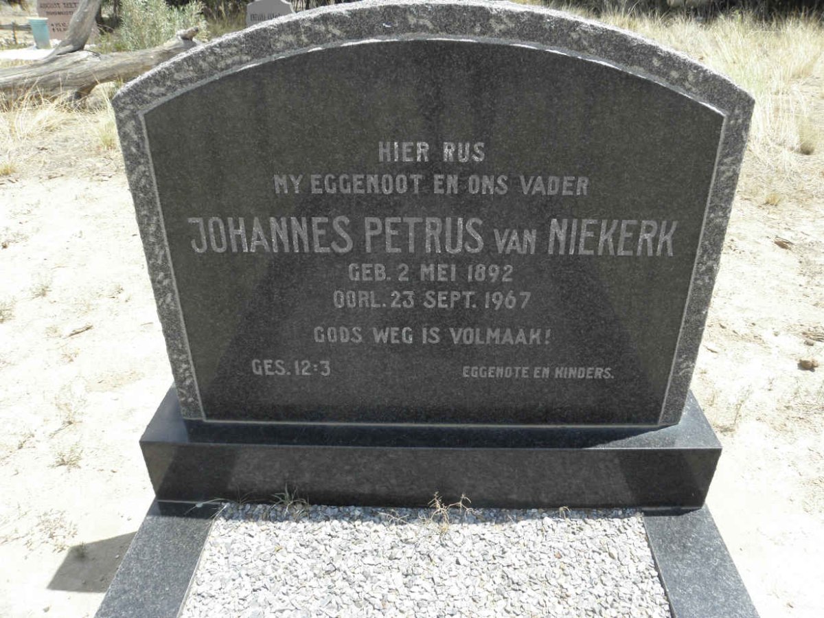 NIEKERK Johannes Petrus, van 1892-1967