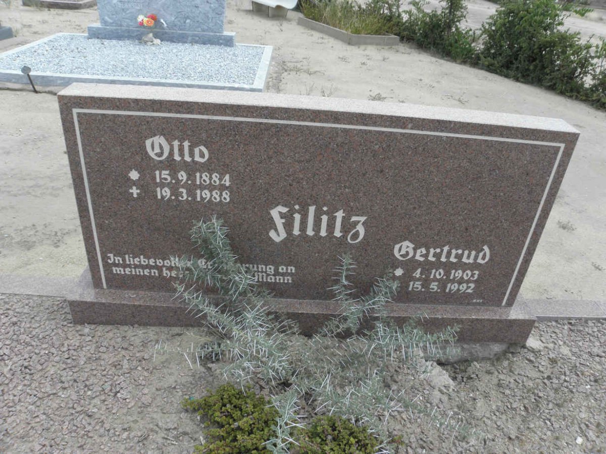 FILITZ Otto 1884-1988 &amp; Gertrud 1903-1992