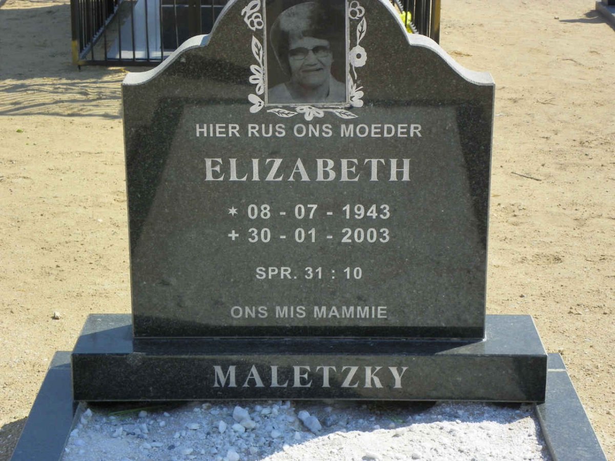MALETSKY Elizabeth 1943-2003