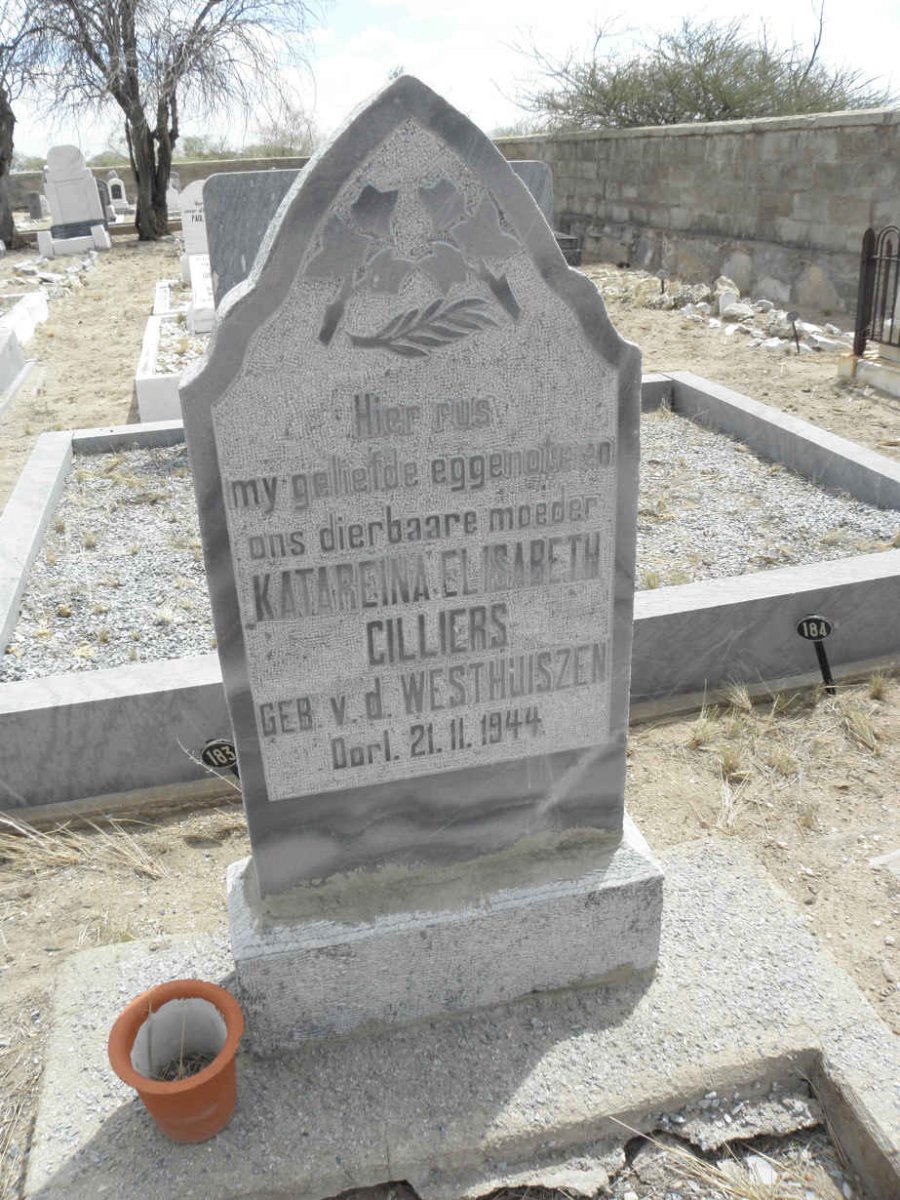 CILLIERS Katareina Elizabeth nee v.d. WESTHUISZEN -1944