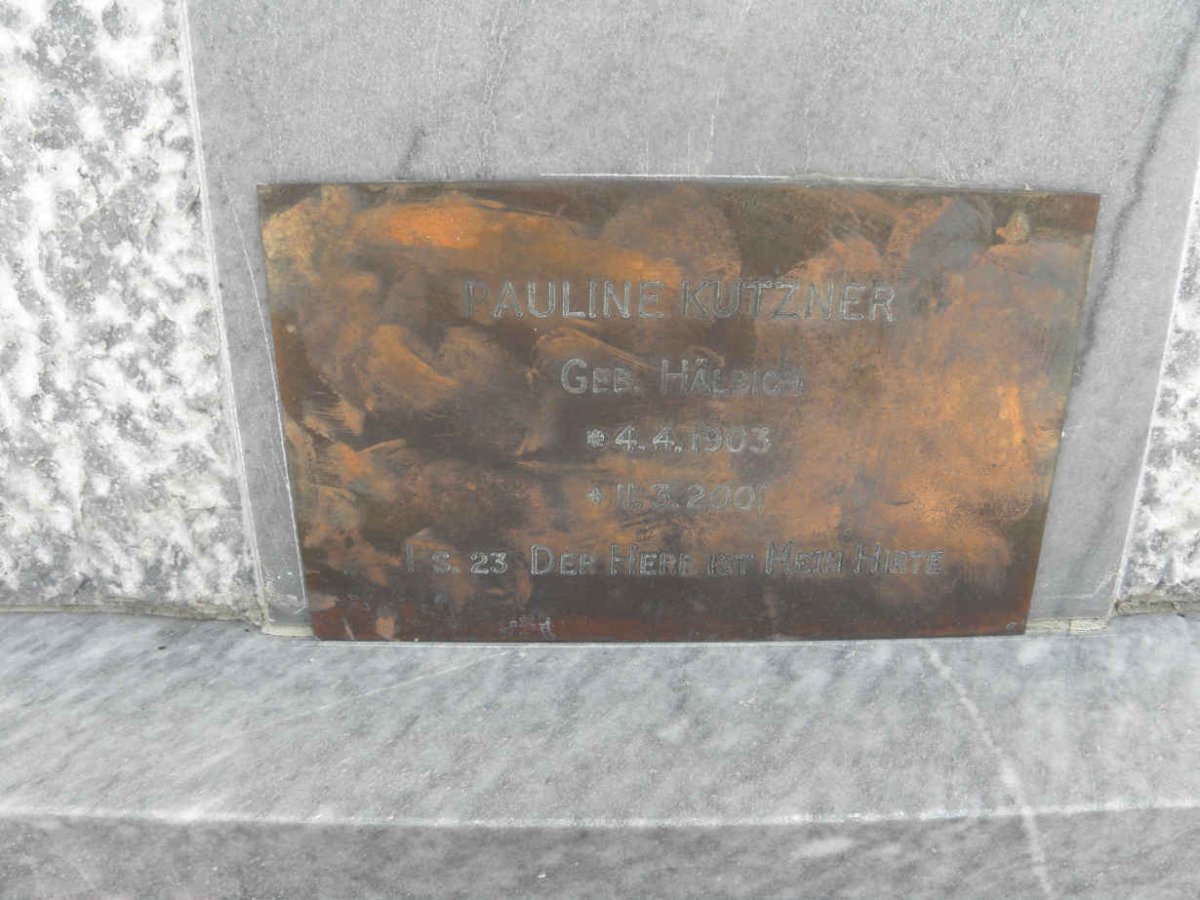 KUTZNER Pauline nee HÄLBICH 1903-2001