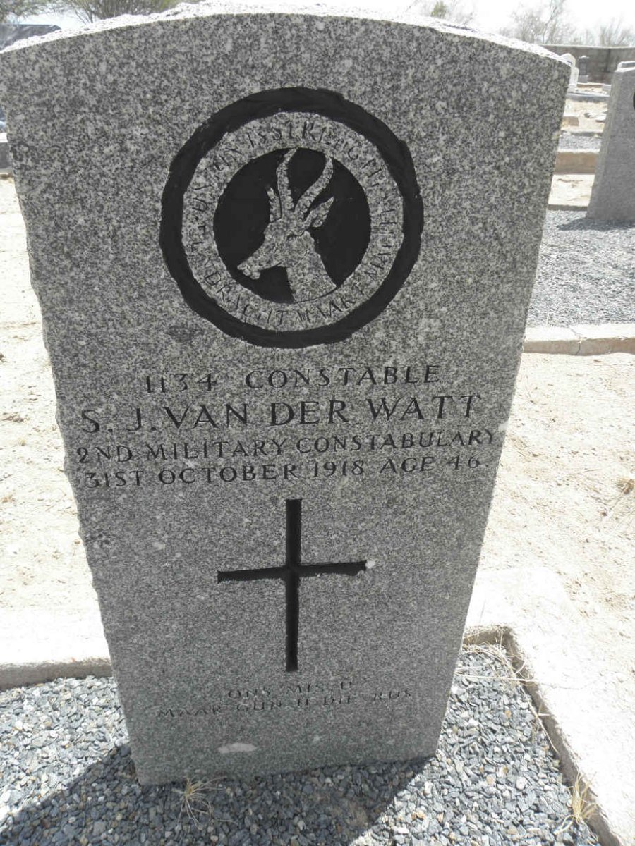 WATT S.J., van der -1918