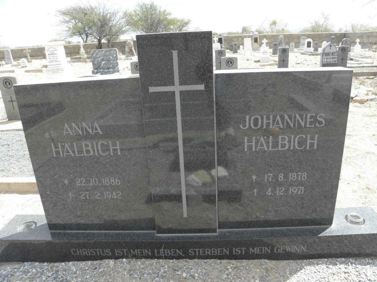 HÄLBICH Johannes 1878-1971 &amp; Anna 1886-1942