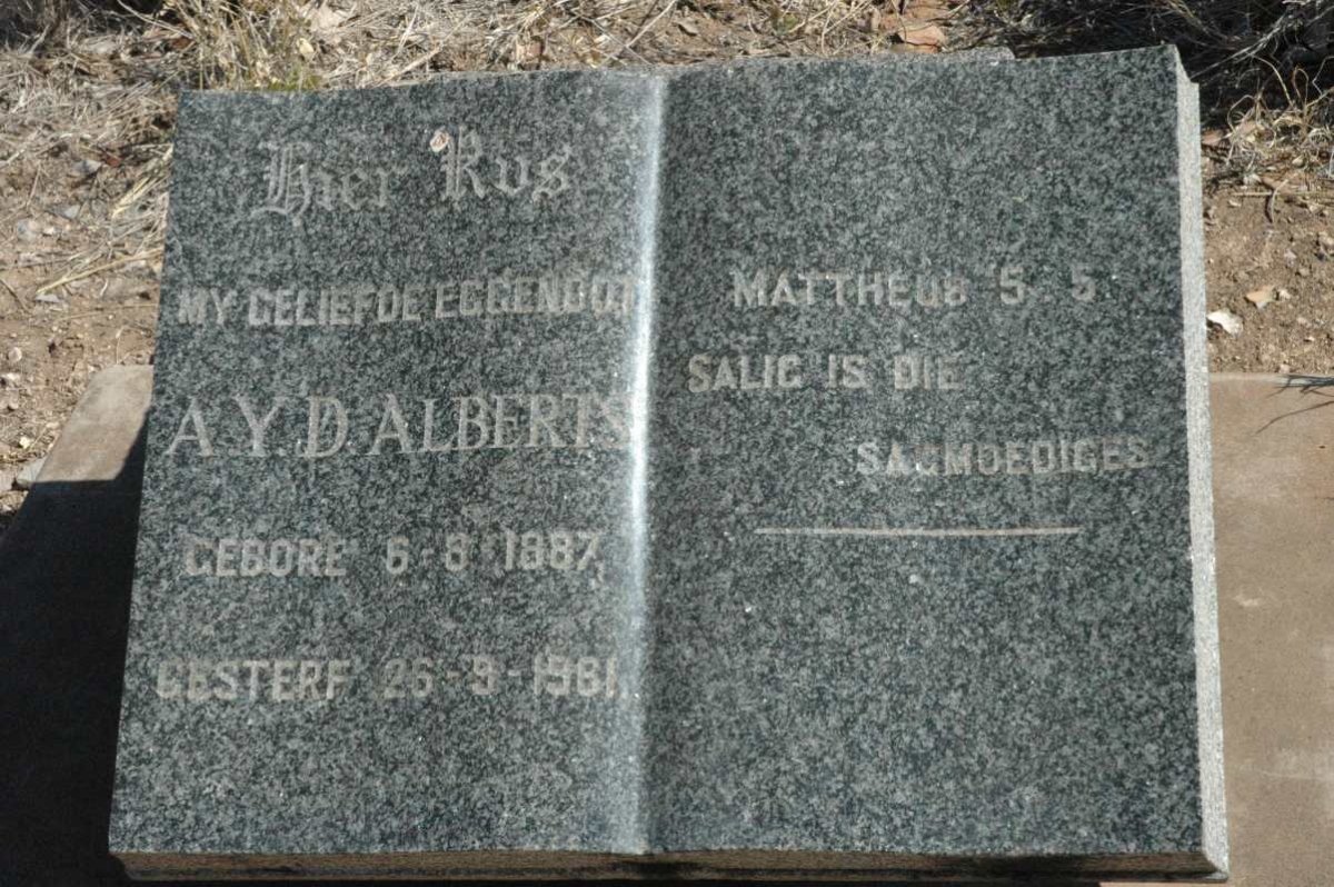 ALBERTS A.Y.D. 1887-1961