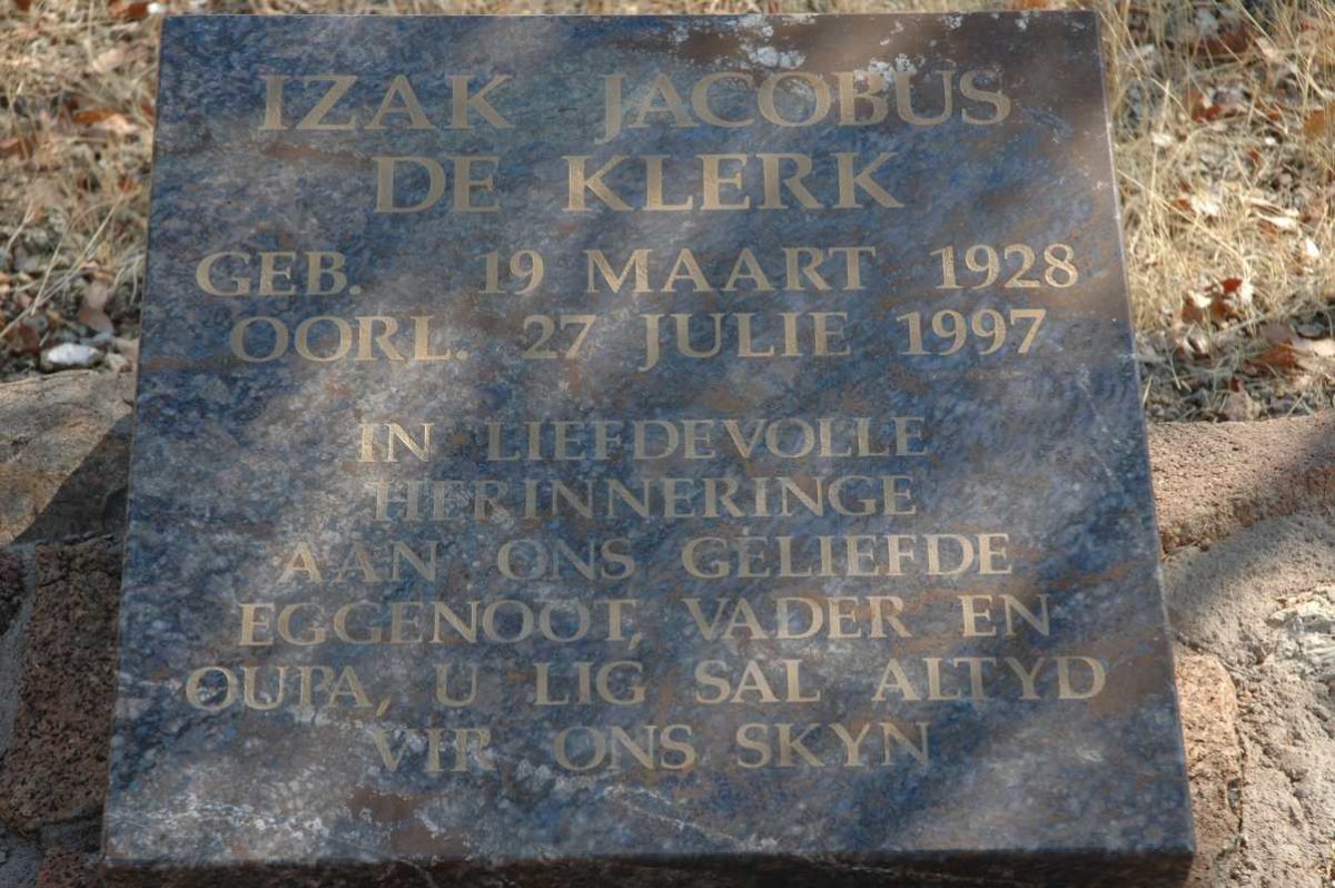 KLERK Izak Jacobus, de 1928-1997