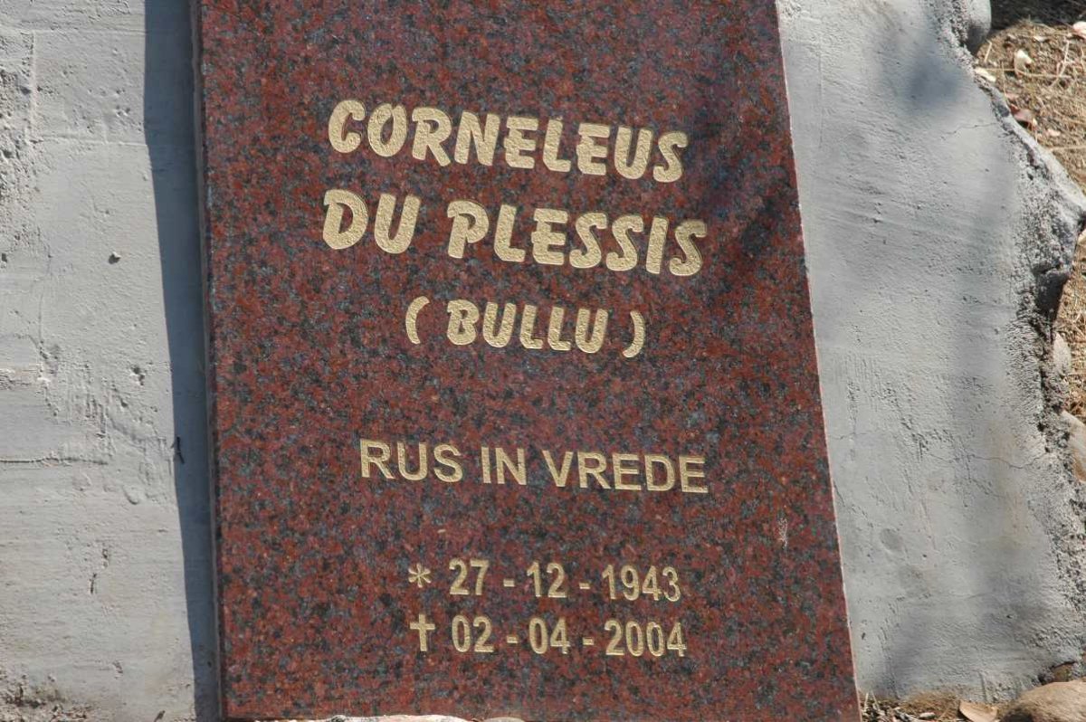 PLESSIS Corneleus, du 1943-2004