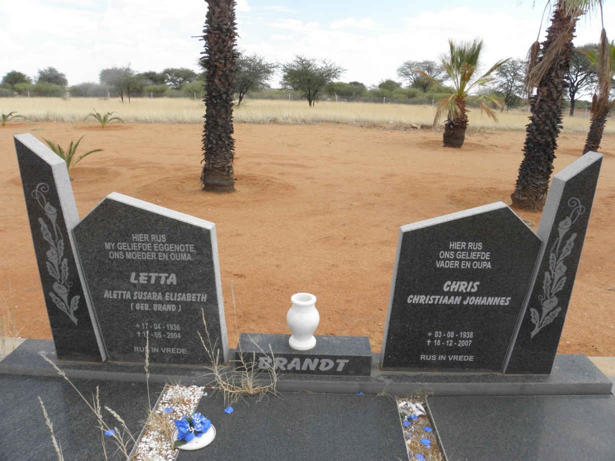 BRANDT Christiaan Johannes 1938-2007 &amp; Aletta Susara Elisabeth BRAND