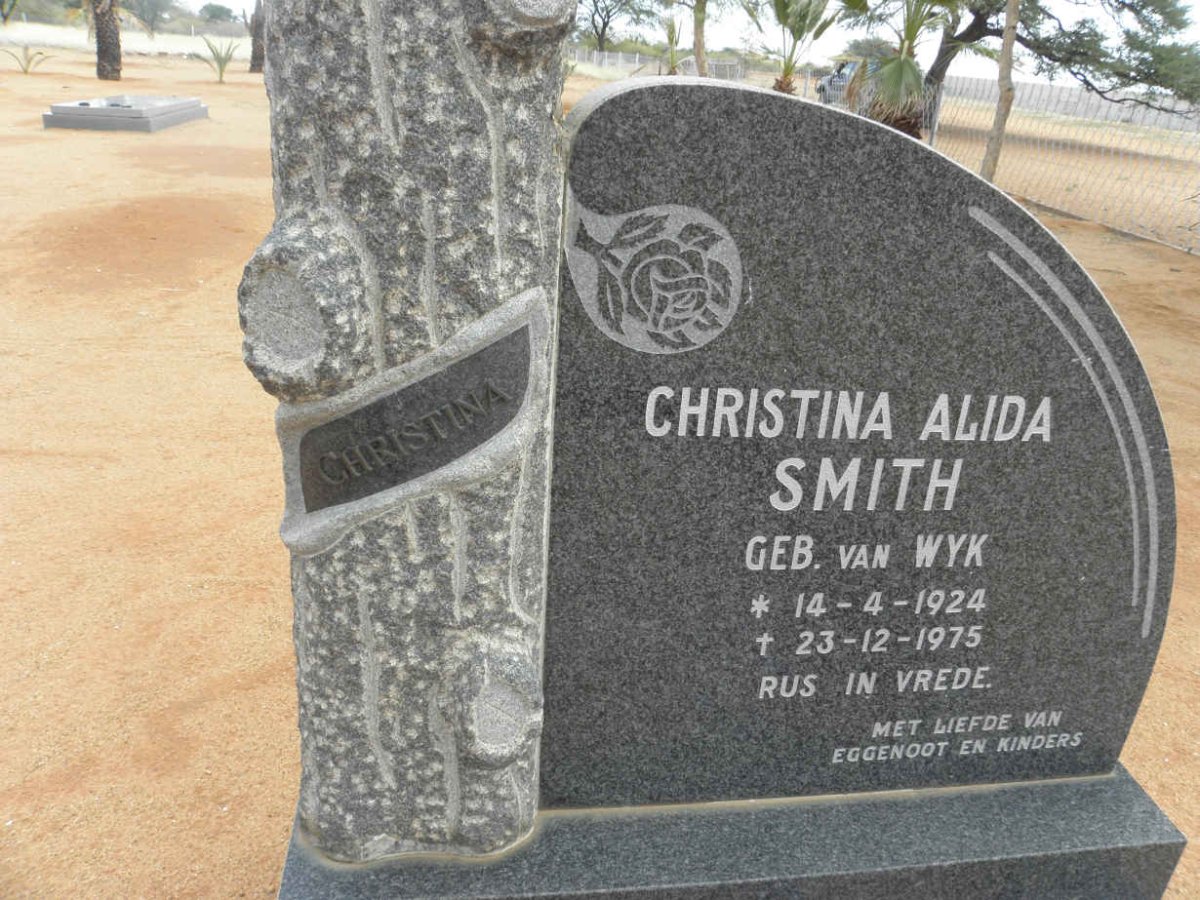 SMITH Christina Alida nee VAN WYK 1924-1975