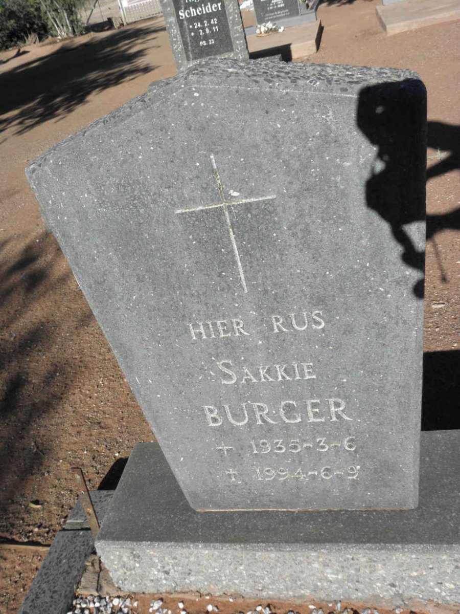 BURGER Sakkie 1935-1994