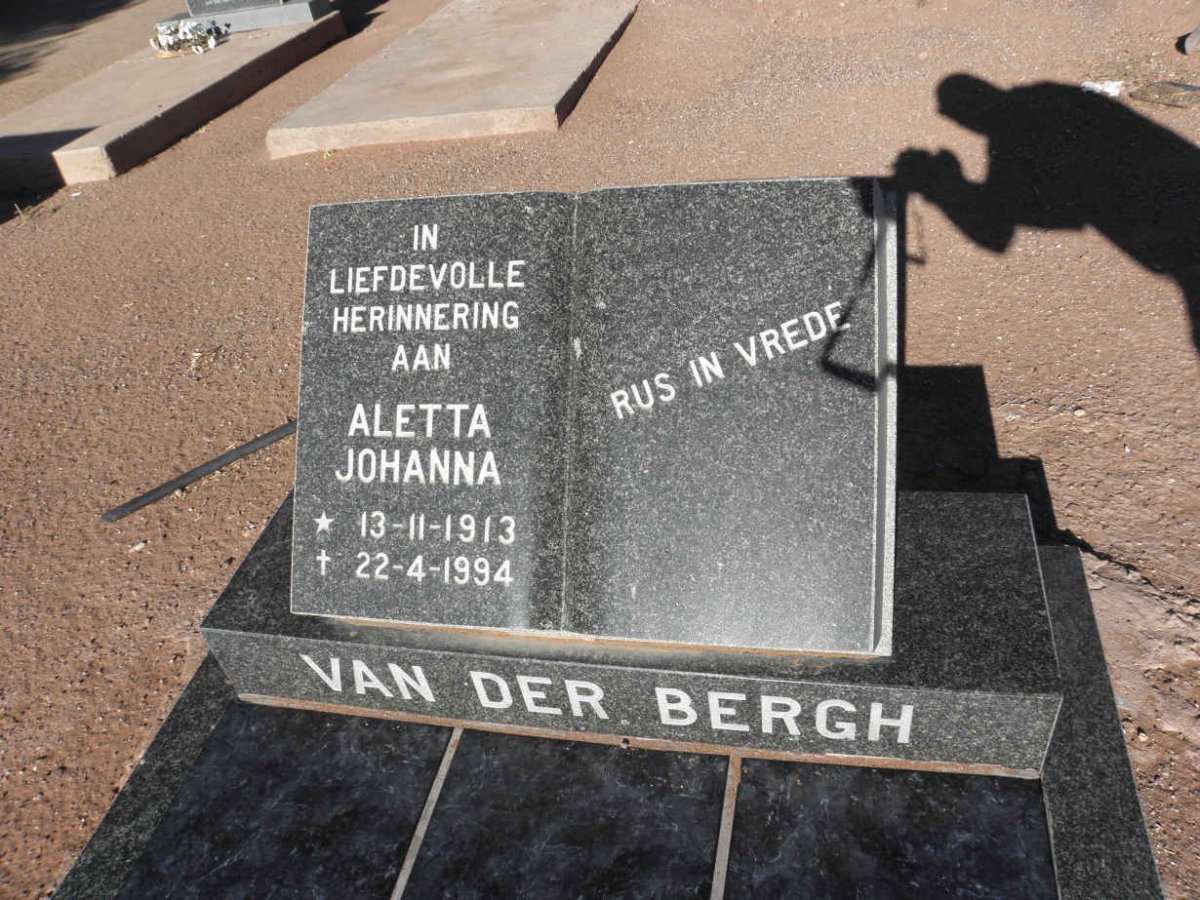 BERGH Aletta Johanna, van der 1913-1994