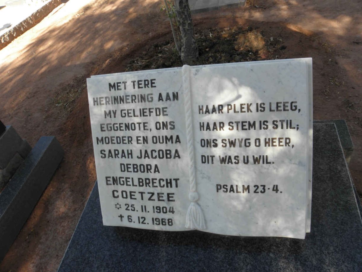 COETZEE Sarah Jacoba Debora Engelbrecht 1904-1968