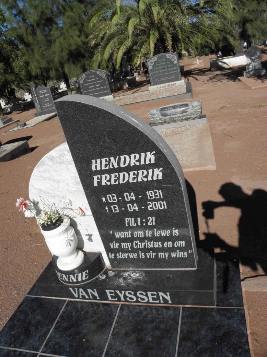 EYSSEN Hendrik Frederik, van 1931-2001