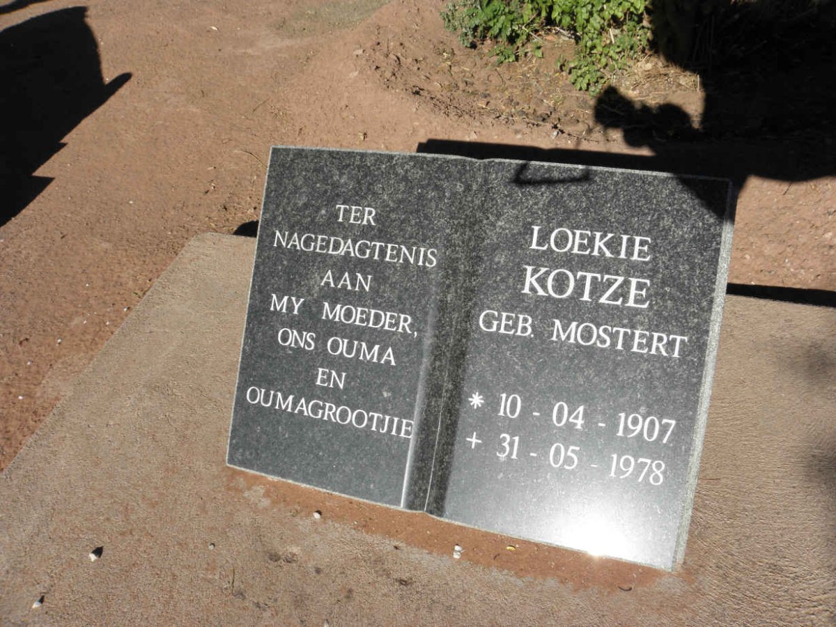 KOTZE Loekie nee MOSTERT 1907-1978