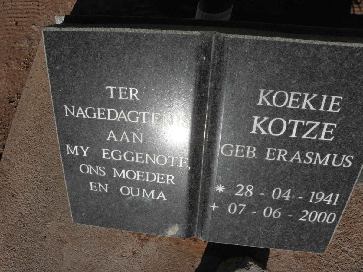 KOTZE Koekie nee ERASMUS 1941-2000