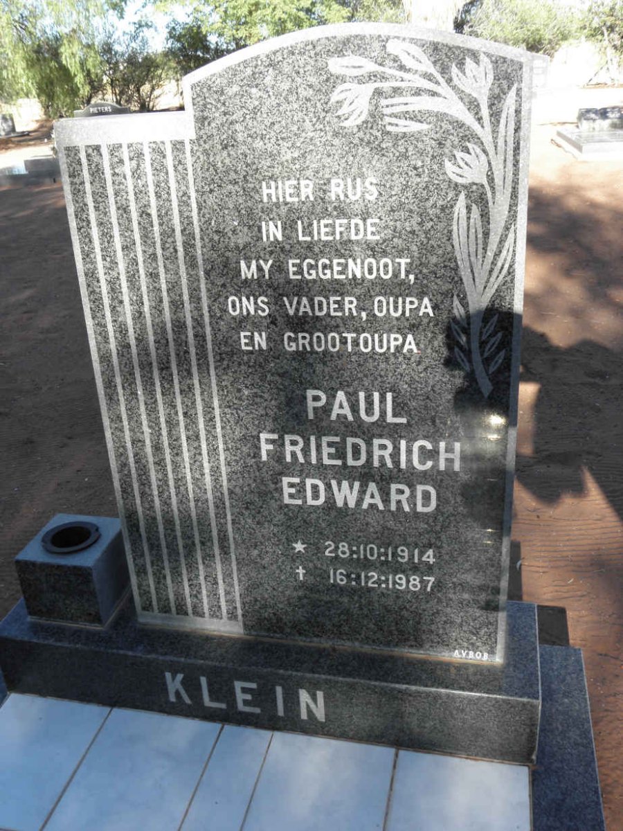 KLEIN Paul Friedrich Edward 1914-1987