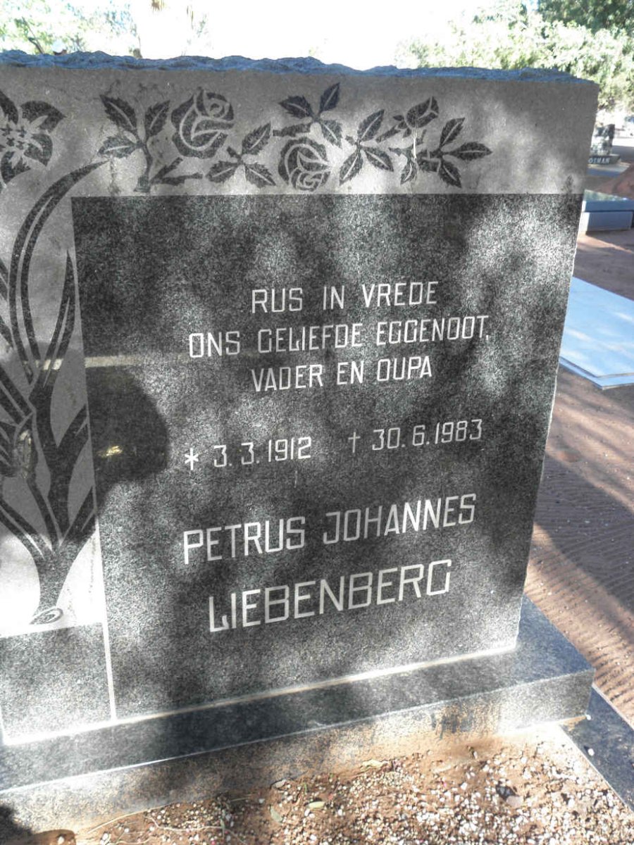 LIEBENBERG Petrus Johannes 1912-1983