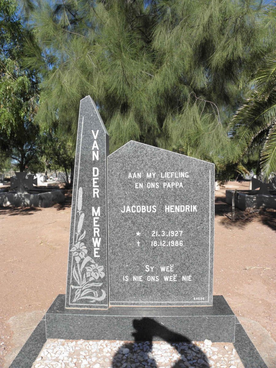 MERWE Jacobus Hendrik, van der 1927-1986
