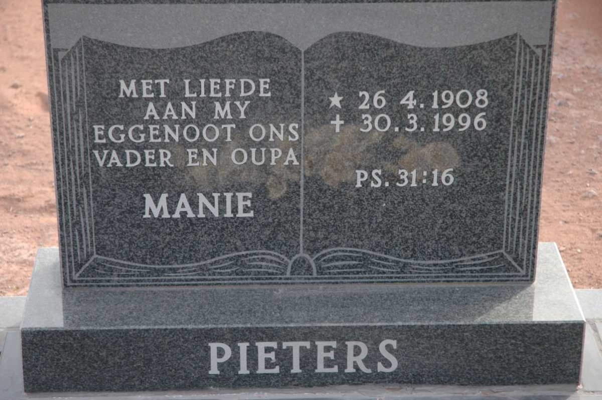 PIETERS Manie 1908-1996