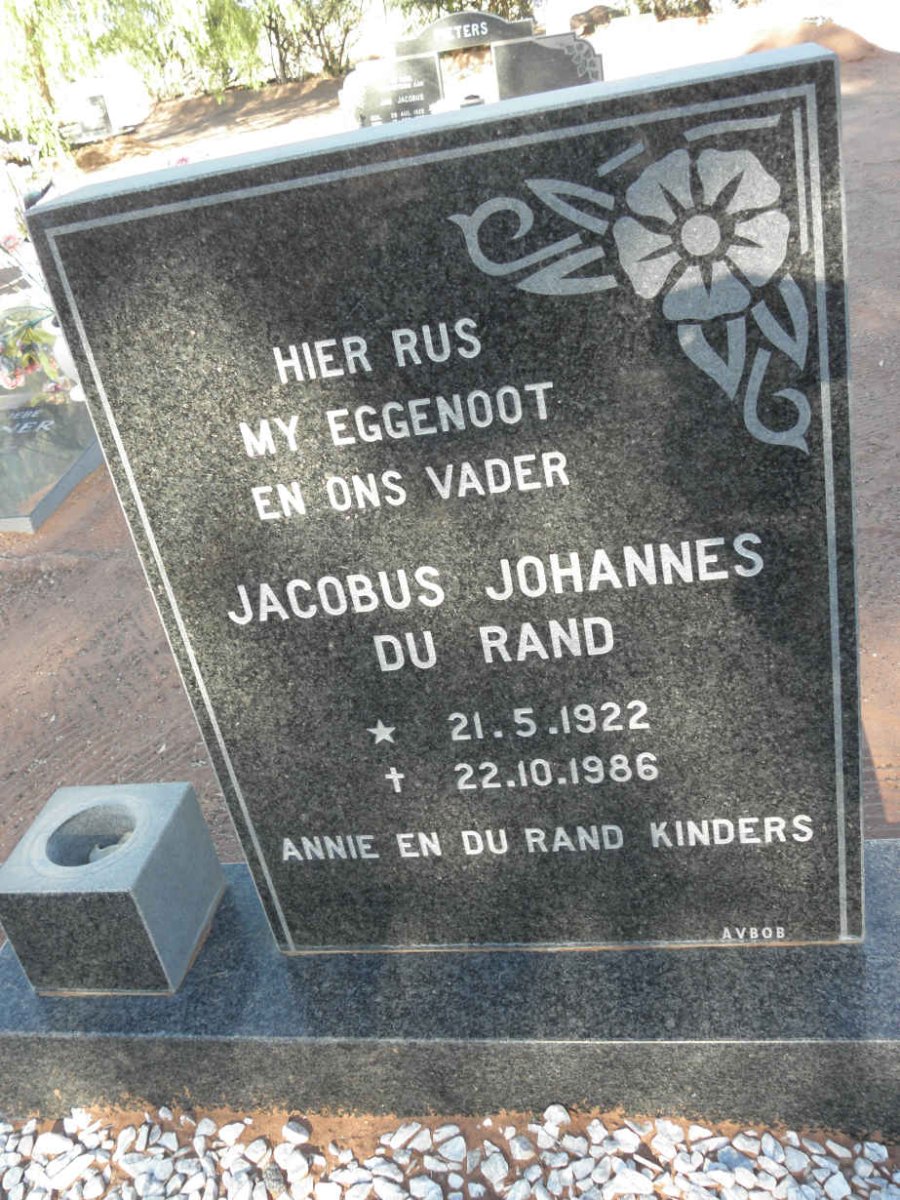 RAND Jacobus Johannes, du 1922-1986