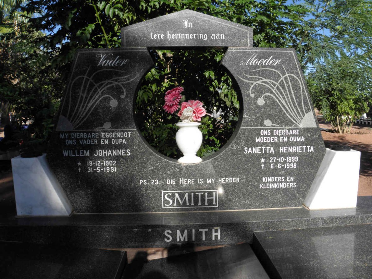SMITH Willem Johannes 1902-1991 &amp; Sanetta Henrietta 1899-1998