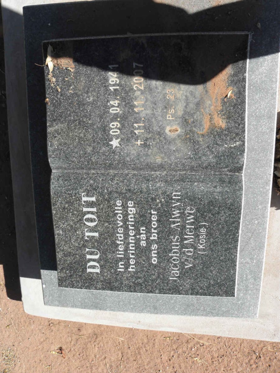 TOIT Jacobus Alwyn v.d. Merwe, du 1941-2007