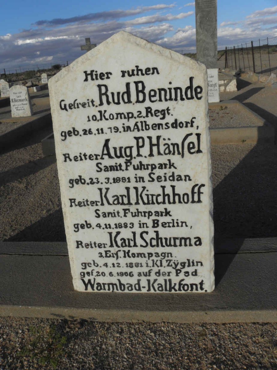 BENINDE Rud :: HÄNSEL Aug.P. :: KIRCHHOFF Karl :: SCHURMA Karl