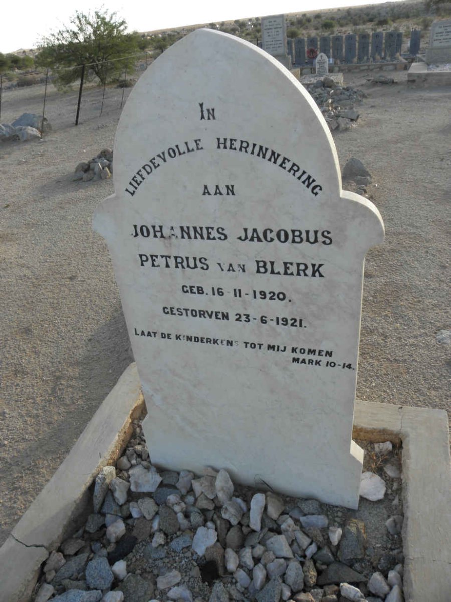 BLERK Johannes Jacobus Petrus, van 1920-1921