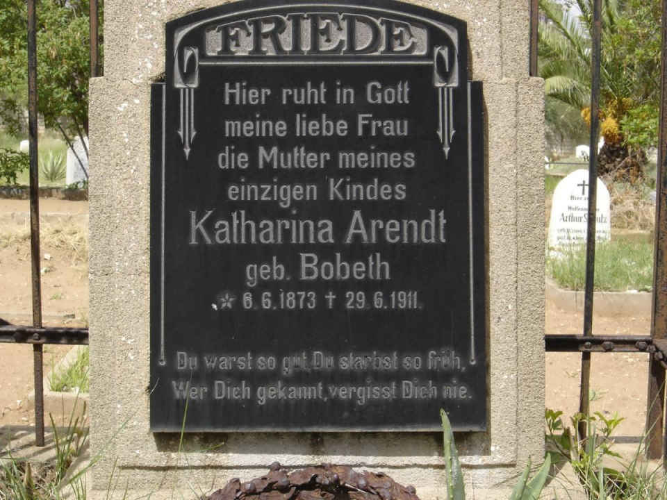 ARENDT Katharina nee BOBETH 1873-1911