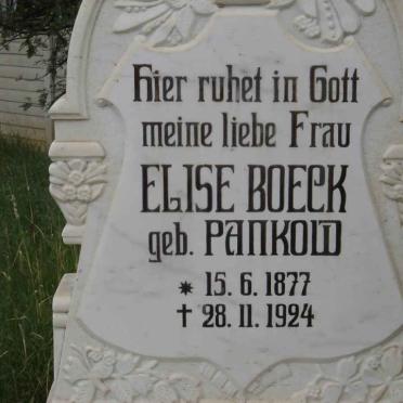 BOECK Elise nee PANKOW 1877-1924